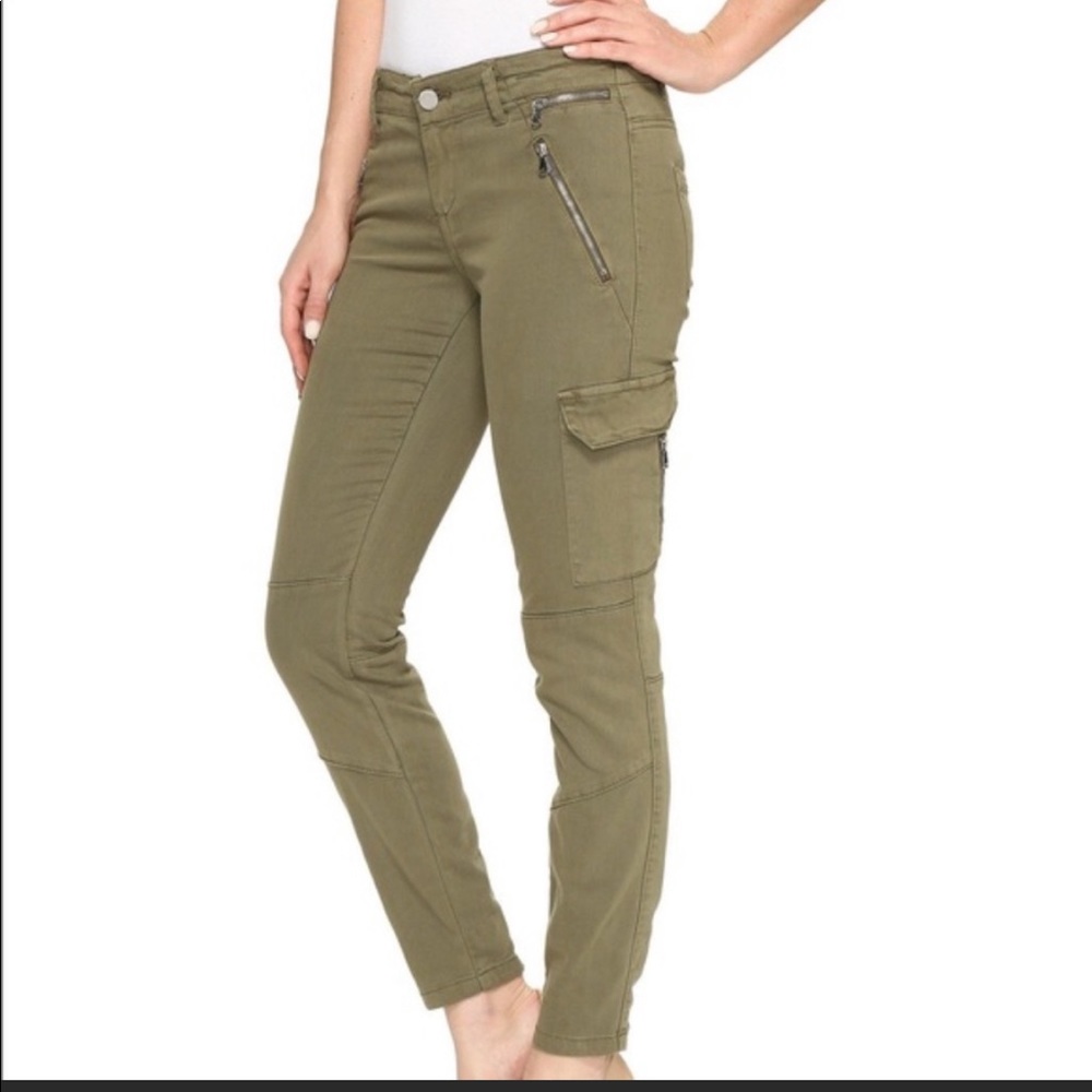 BlankNYC army green cargo pants with zippers